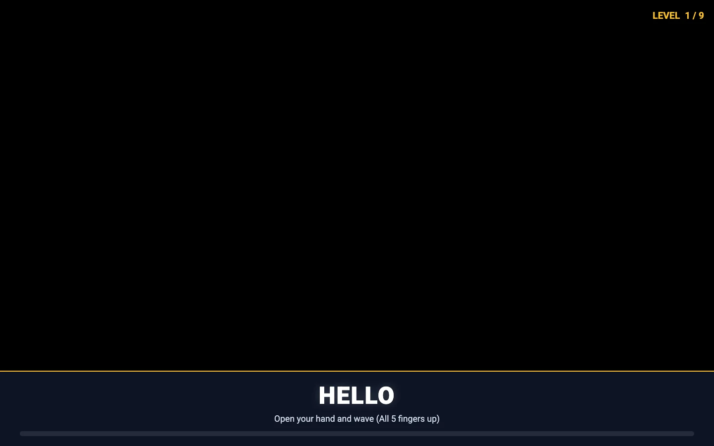 The sign language trainer interface.