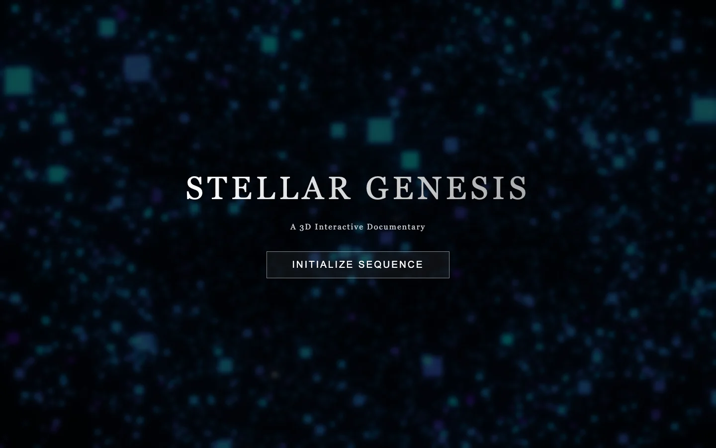 Stellar Genesis with a starry background and the start button.